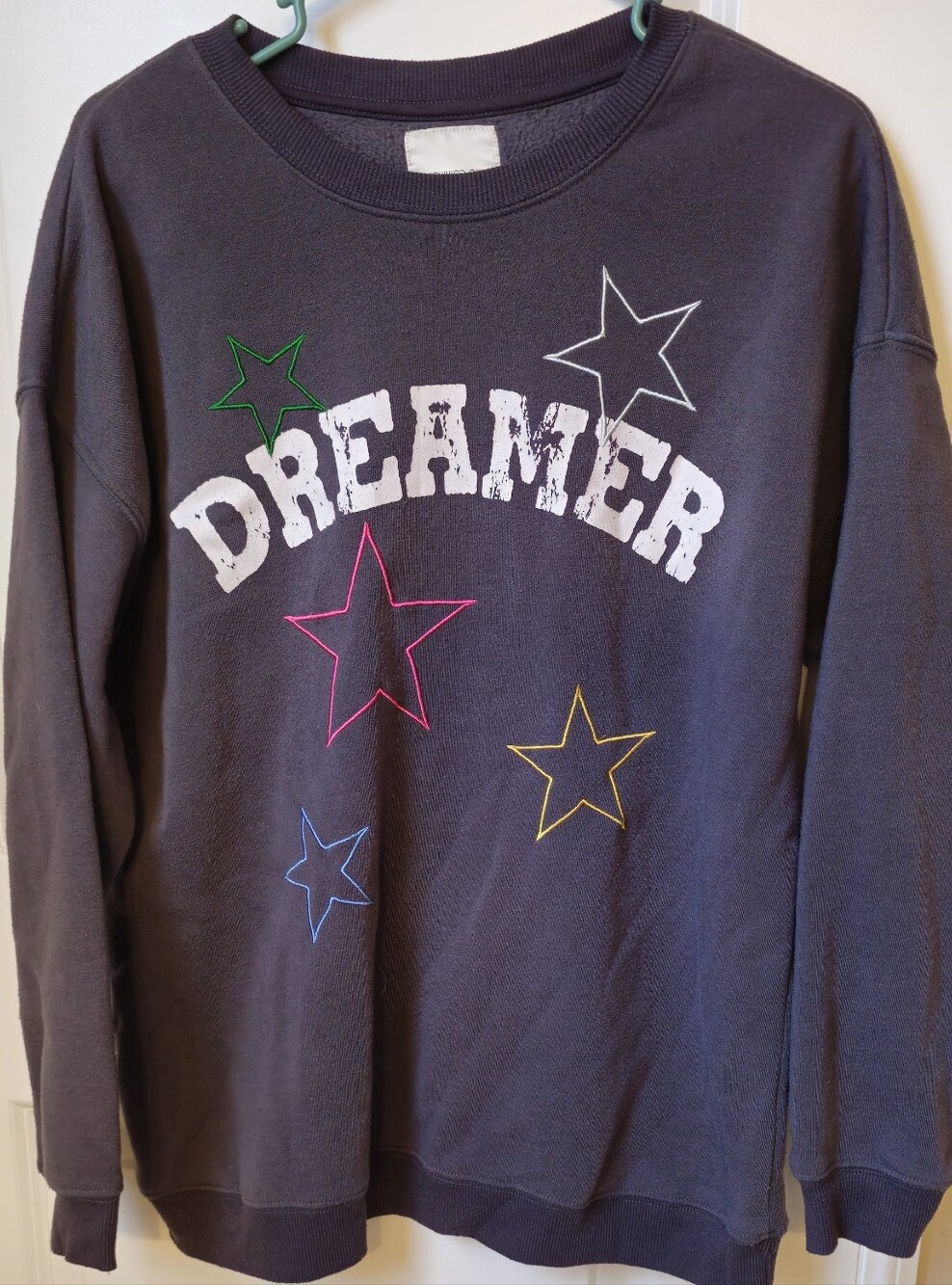 Dreamer Star Sweatshirt - Multicolor Embroidered Stars